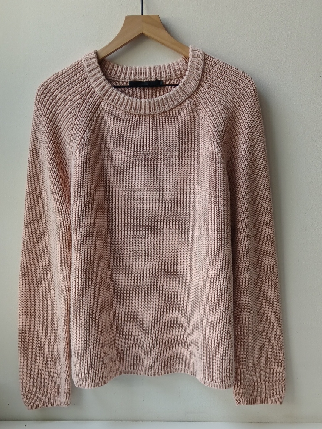 Jenni Kayne Cotton Fisherman Sweater Light Pink Xl